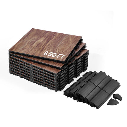 Interlocking Dance Floor Tiles, Cushioned, 9 Pack, 12.4 In