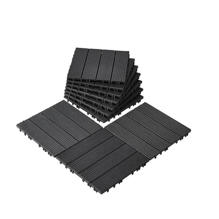 Interlocking Deck Tiles, 10 Pack, 12x12, Dark Grey