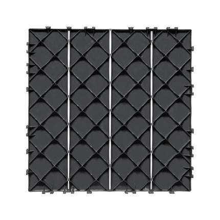 Interlocking Deck Tiles, 36-Pack, 36 Sq Ft, Dark Grey