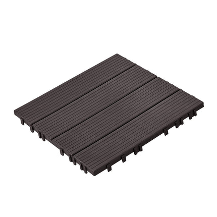 Interlocking Deck Tiles, 54-Pack, 12x12 In, Dark Brown