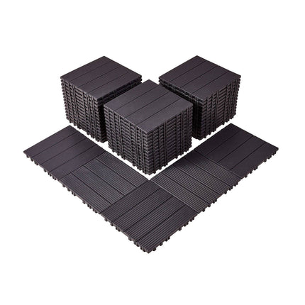 Interlocking Deck Tiles, 54-Pack, 12x12 In, Dark Brown