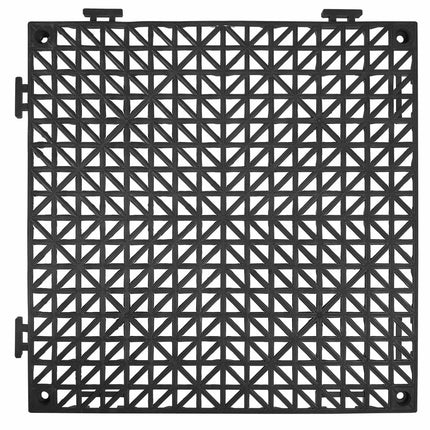 Interlocking Drainage Floor Tiles, PVC, 55-Pack, Black