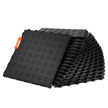 Interlocking Garage Floor Tiles, 12x12, 25-Pack, Black