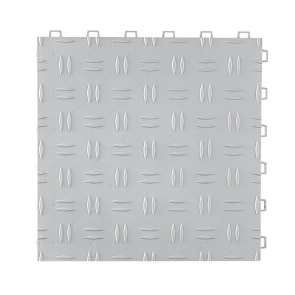 Interlocking Garage Floor Tiles, 12x12, 25-Pack, Silver