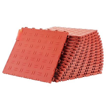 Interlocking Garage Floor Tiles, 12x12, 50-Pack, Red