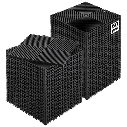 Interlocking Non-Slip Drainage Floor Tiles, 12x12, 50-Pack