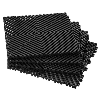 Interlocking Non-Slip Drainage Floor Tiles, 12x12, 50-Pack