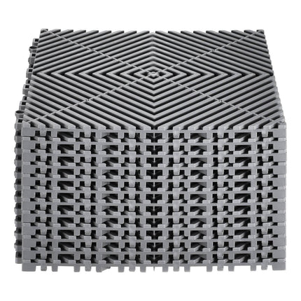 Interlocking Non-Slip Drainage Tiles, 12x12 in, 12-Pack