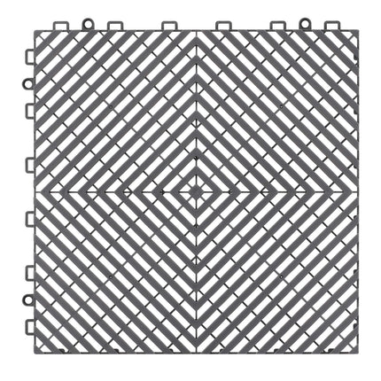 Interlocking Non-Slip Drainage Tiles, 12x12 in, 12-Pack