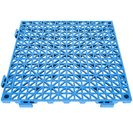 Interlocking PVC Drainage Floor Tiles, 50 Pack, 12x12 in, Blue