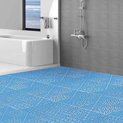 Interlocking PVC Drainage Floor Tiles, 50 Pack, 12x12 in, Blue
