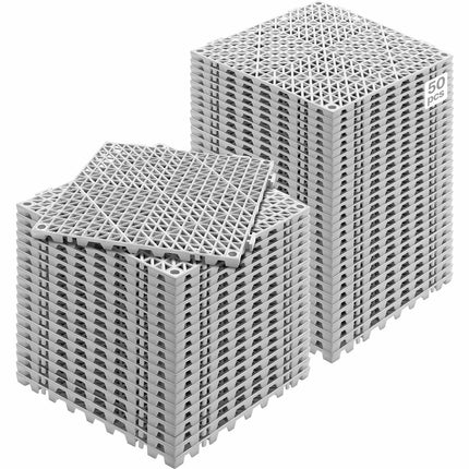 Interlocking PVC Drainage Floor Tiles, 50 Pack 30x30 cm