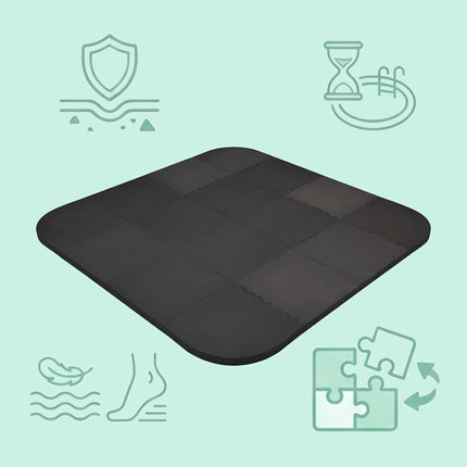 Interlocking Pool Floor Mat, EVA Foam Slip-Resistant