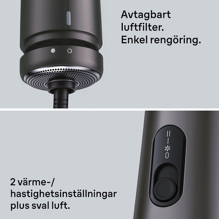 Ionen-Heißluftbürste Styler 800W, 2 Aufsätze