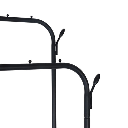 Iron Double Wardrobe with 2 Rods and Shelves