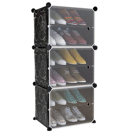 Meuble à chaussures Iso Trade 44,5 x 93 x 30 cm noir 