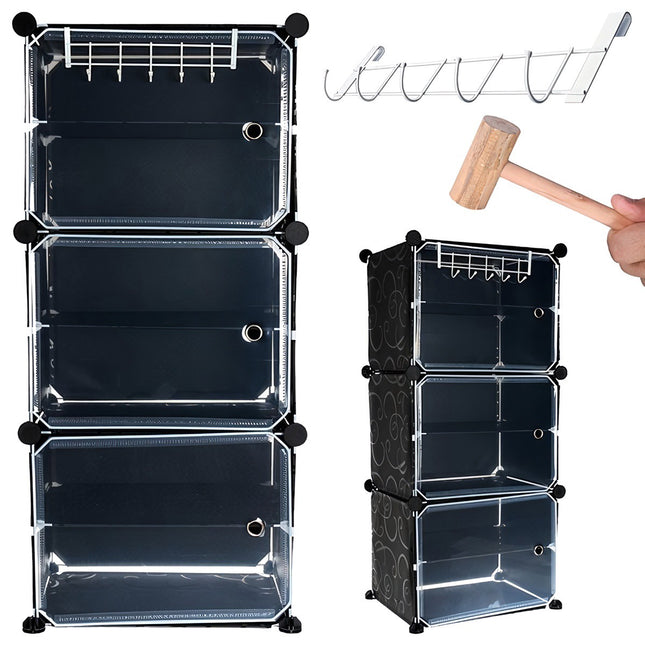 Iso Trade shoe cabinet 44.5 x 93 x 30 cm black