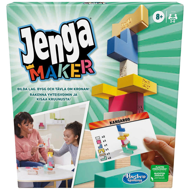 JENGA Maker Brettspiel in finnischer und schwedischer Sprache