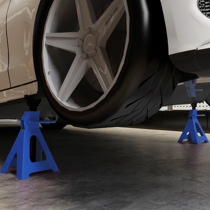 Jack stands with 3-tonne load capacity, adjustable in height, set of 2