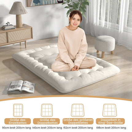 Japanese Futon Mattress, Tatami Mat, Beige, 140x200 cm