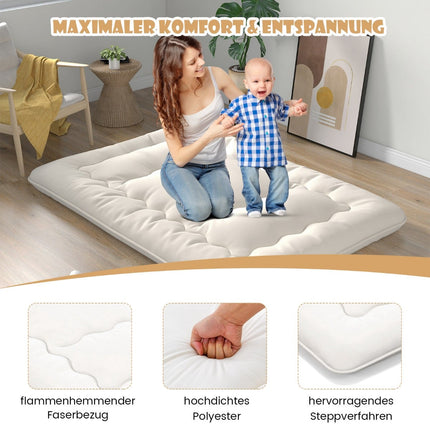 Japanese Futon Mattress, Tatami Mat, Beige, 140x200 cm