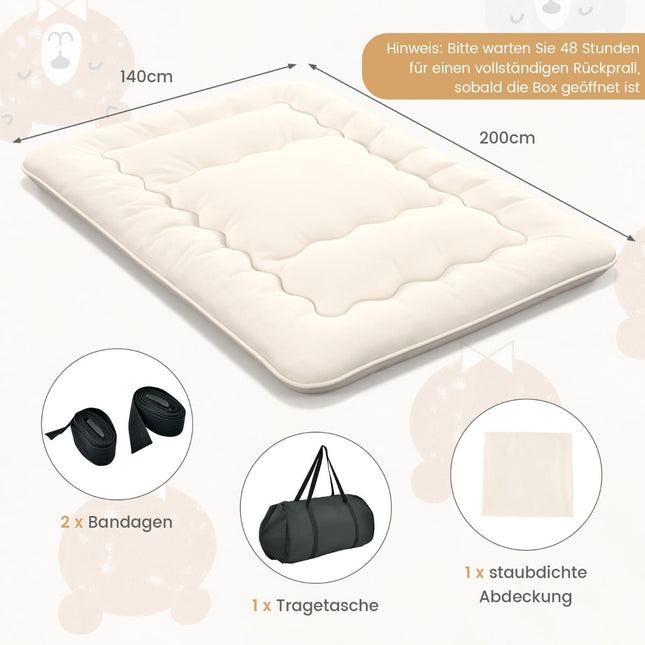 Japanische Futonmatratze, Tatami-Matte, Beige, 140x200 cm