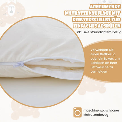 Japanese Futon Mattress, Washable Cover, 200x90x10 cm