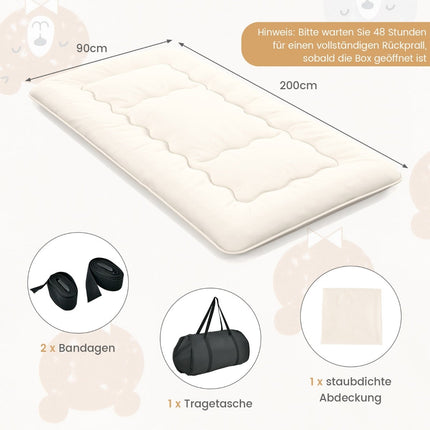 Japanese Futon Mattress, Washable Cover, 200x90x10 cm