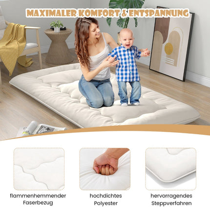 Japanese Futon Mattress, Washable Cover, 200x90x10 cm