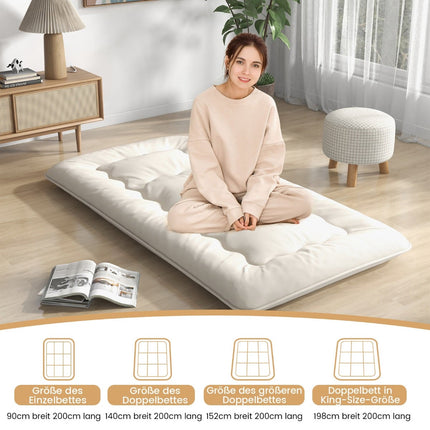 Japanese Futon Mattress, Washable Cover, 200x90x10 cm