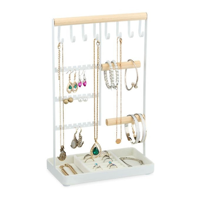 Présentoir à bijoux avec compartiment à bagues