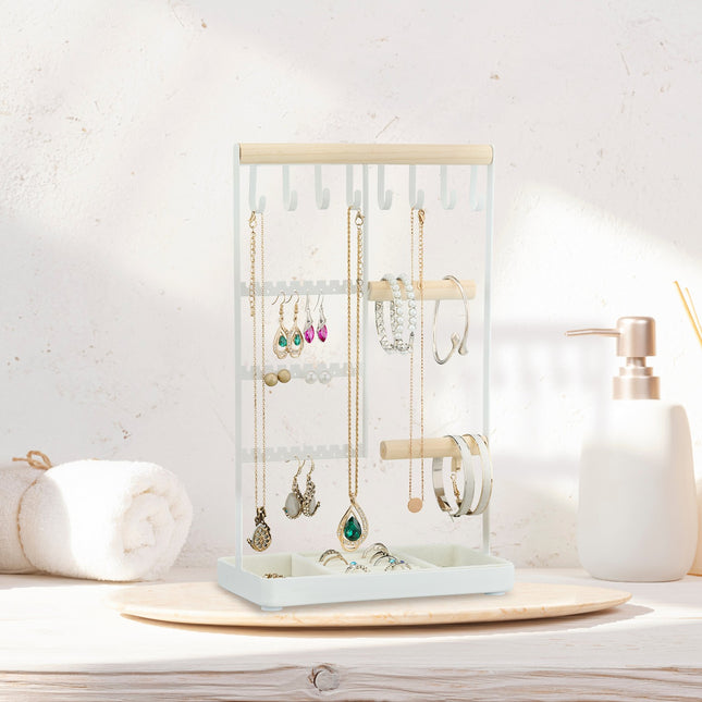 Présentoir à bijoux avec compartiment à bagues