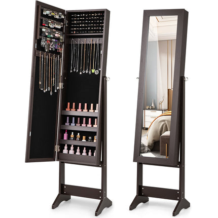 Jewelry Cabinet with Full-Length Mirror, Adjustable Tilt