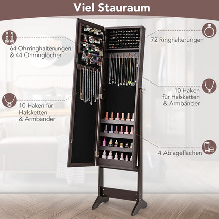 Jewelry Cabinet with Full-Length Mirror, Adjustable Tilt