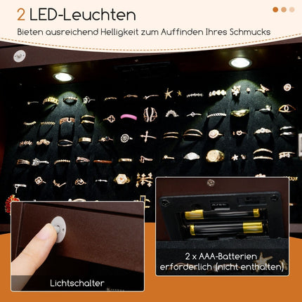 Schmuckschrank mit LED-Beleuchtung und Ganzkörperspiegel
