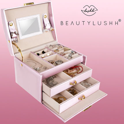 Coffret à bijoux - rose 