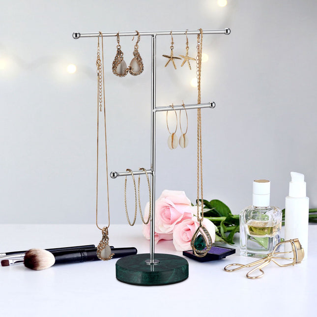 Présentoir à bijoux en marbre vert