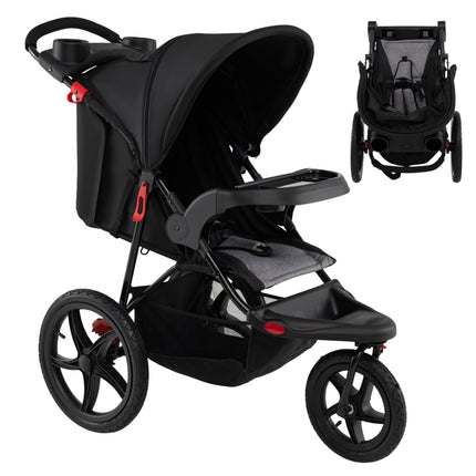 Jogging Stroller, Foldable with Adjustable Canopy & Seat