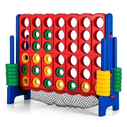 Jumbo 4-op-een-rij set 119 cm groot vier-op-een-rij spel voor kinderen blauw