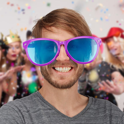 Jumbo Partybrille – extra große blau getönte Gläser