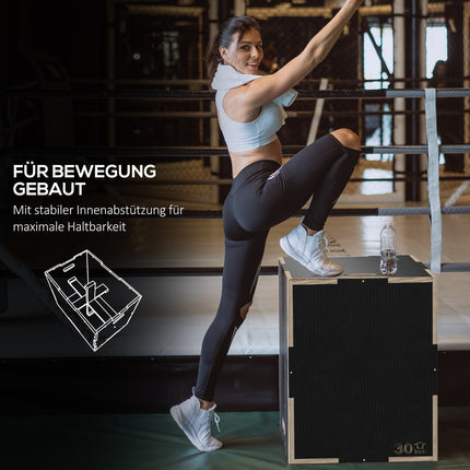Plyometric Sprungbox - 3-in-1-Holzplattform mit Griffen