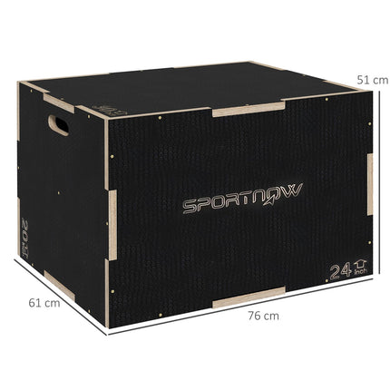 Plyometric Sprungbox - 3-in-1-Holzplattform mit Griffen