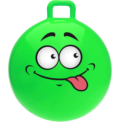Skákací míč Funny Face, 55 cm zelená