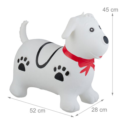 Jumping dog with leash