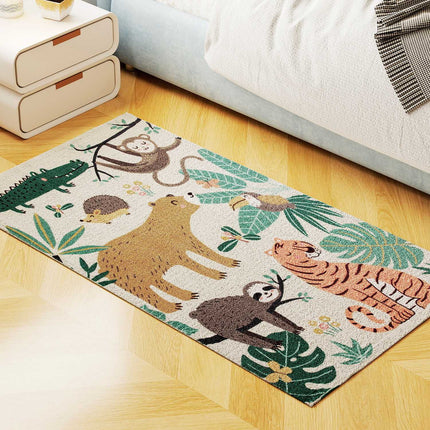 Fleecedecke mit Dschungelmuster, pflegeleicht, Creme/Mehrfarbig