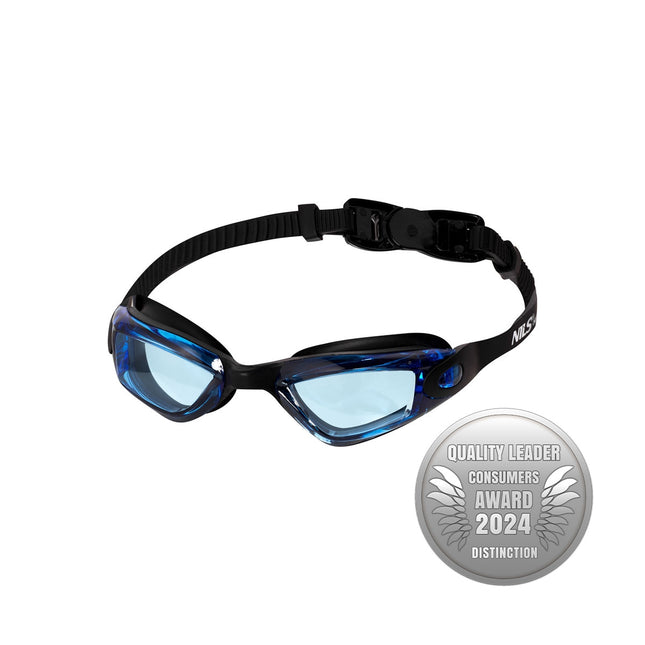 Schwimmbrille für Kinder, Schwarz/Blau, Antibeschlaggläser