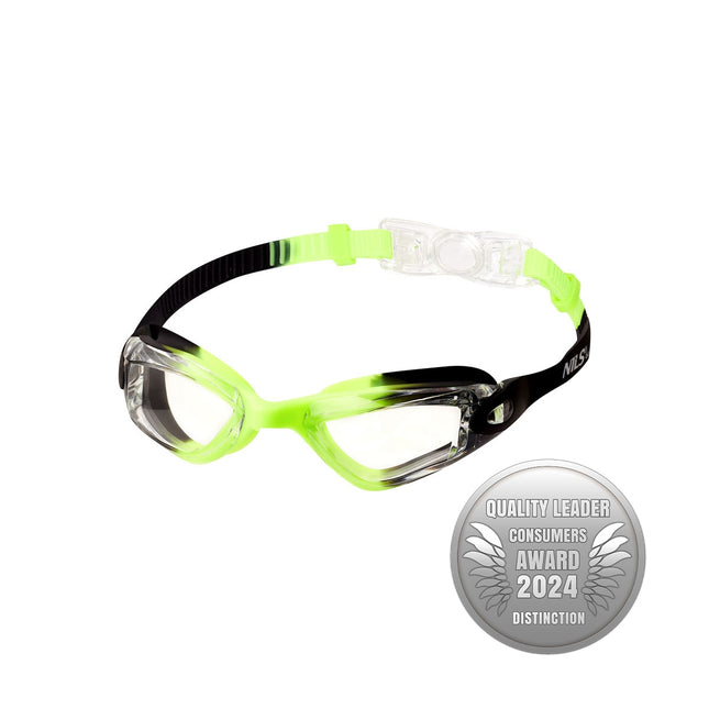 Junior Schwimmbrille, Schwarz/Grün, Antibeschlaggläser