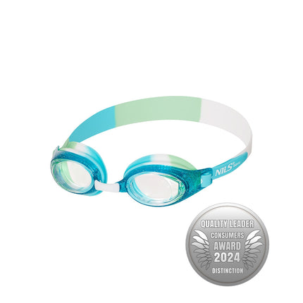Junior-Schwimmbrille, Blau, Antibeschlag, UV-Schutz