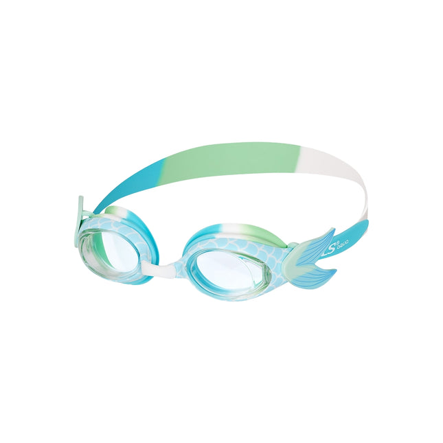 Junior-Schwimmbrille, blaues Meerjungfrau-Design
