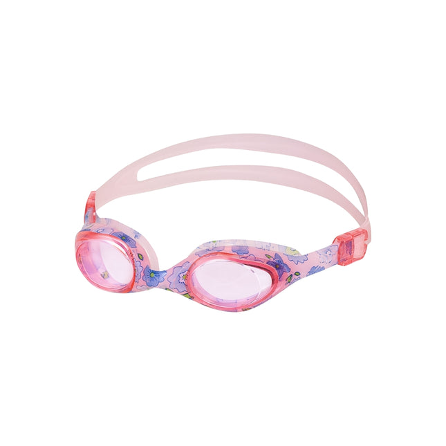 Schwimmbrille für Kinder, rosafarbenes Blumendesign